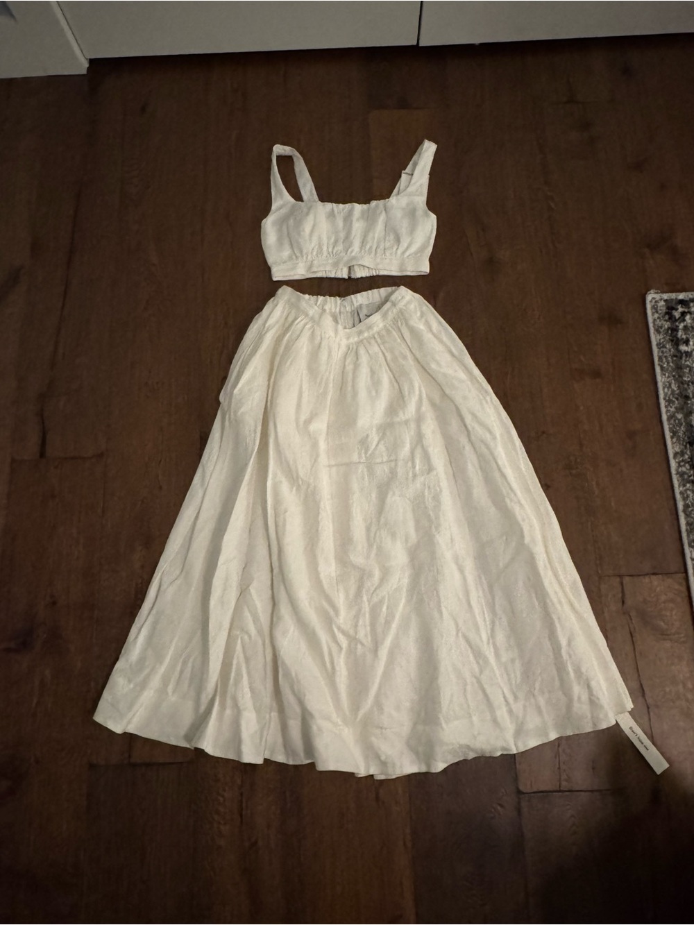 Reformation Shannon Linen Two Piece Ivory - Size 2 - Picture 7 of 11